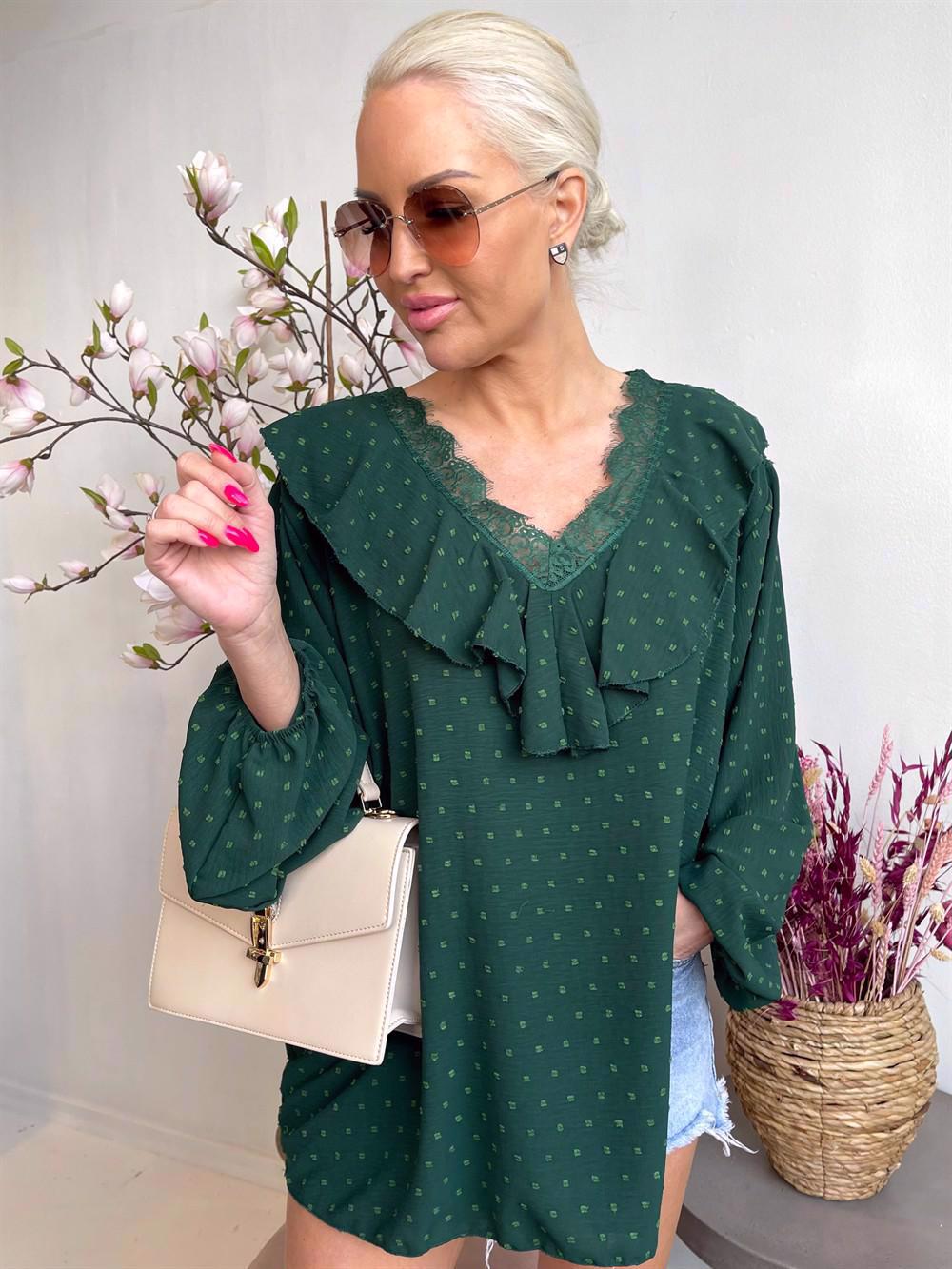 Simone - Tunika med spetskant och volanger